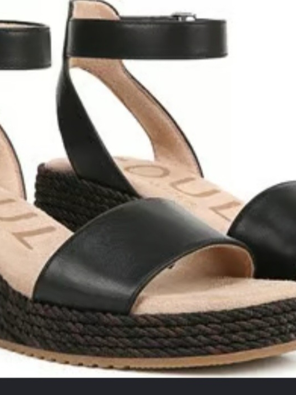 SOUL Naturalizer Black Espadrille Wedge Sandals - Size 9